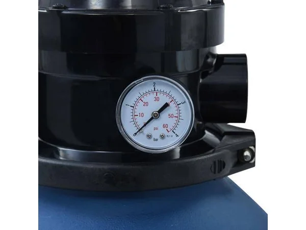 vidaXL Pool Sand Filter with 4 Position Valve Blue 11.8x22 92246 - 11.8" x 24.4"