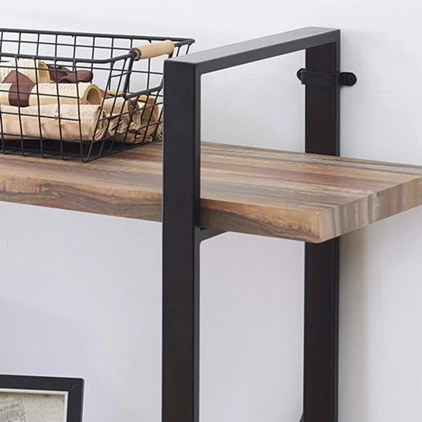 Ou0026K Furniture 4 Tier Bookcases and Book Shelves - Industrial Vintage Metal and Wood Bookcases Furniture