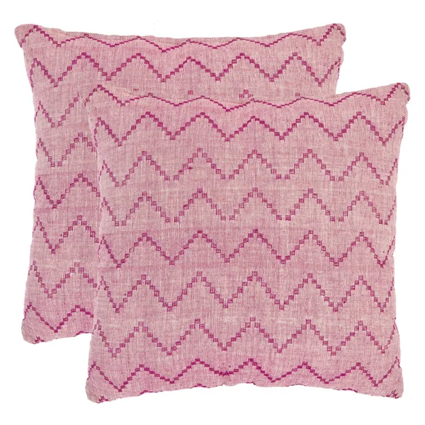Safavieh Zig Zag Pillow Set of 2 - Rose - 22x22 x 22x22