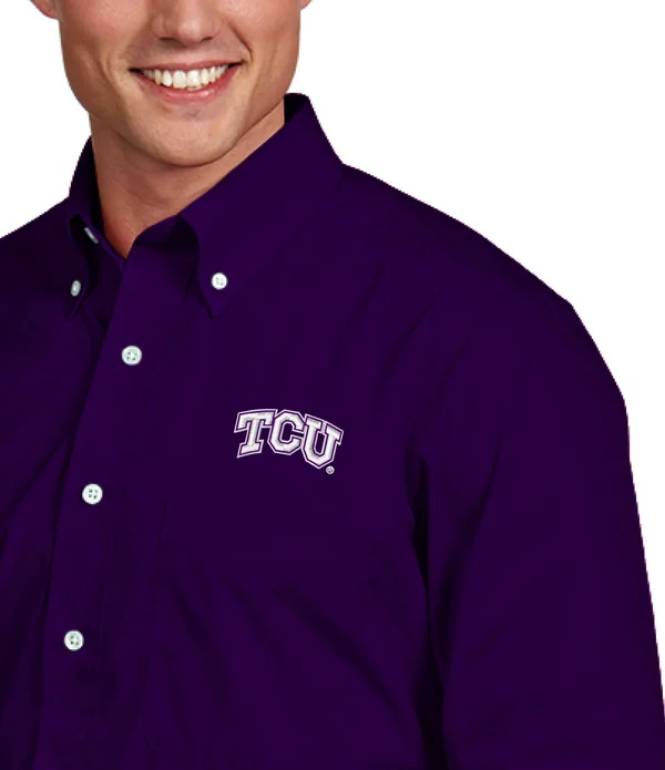 Antigua Clemson Tigers Purple Dynasty Woven Long Sleeve Button-Down Shirt Size: 3XL