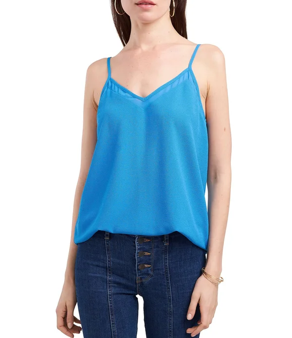 1. State Chiffon Inset V-Neck Spaghetti Strap Cami - XL