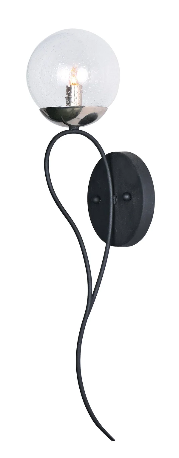 Maxim - 20462BGTXBPN/BUX - One Light Wall Sconce - Reverb - Textured Black, Polished Nickel