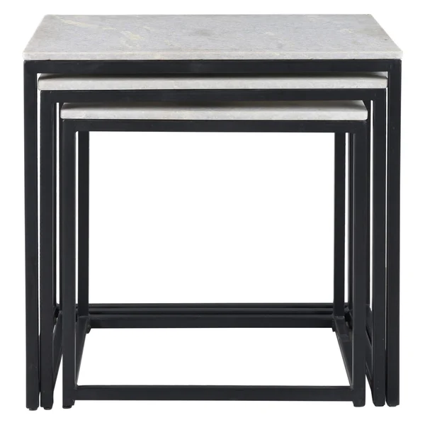 Coast to Coast Ponga Black Nesting Tables (Set of 3)