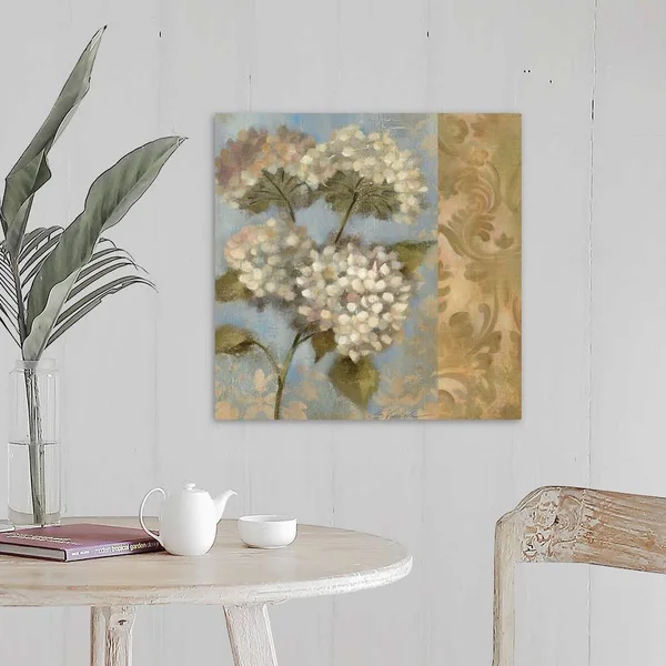 Hydrangea on Soft Blue - Canvas Wall Art, 20x20, Great Big Canvas