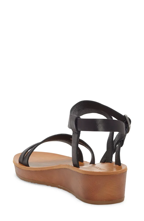 Women's Lucky Brand Hecilia Wedge Sandal - Black - Size 6.5