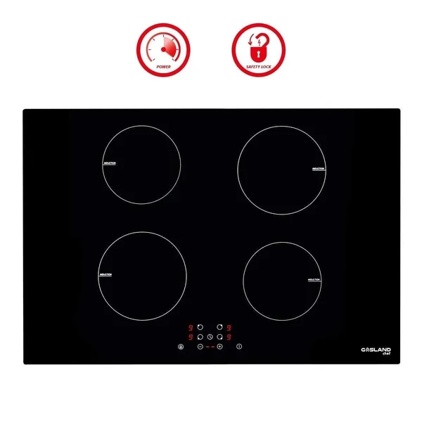 Gasland Chef 30x22 Built-in Induction Stovetop, Vitro Ceramic Surface Electric Cooktop, 4 Burners, Sensor Touch Control, Timer