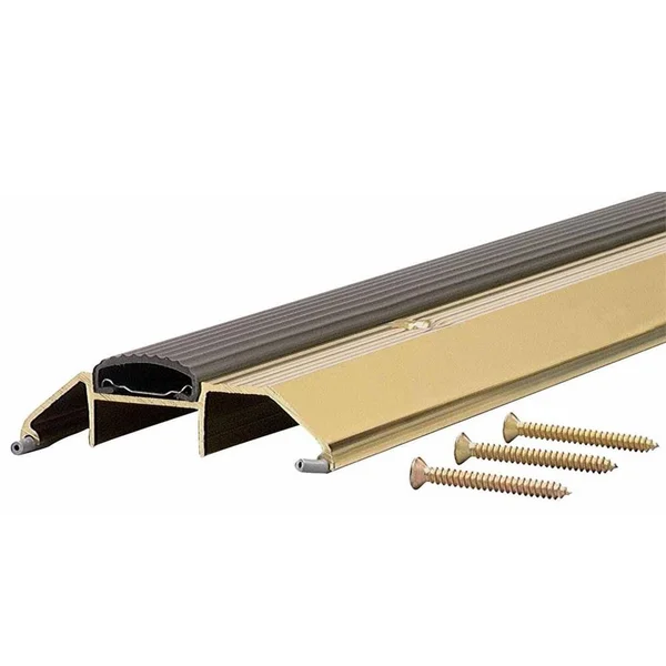 M-D Building Products Deluxe High 3-3/4 in. x 41 in. Aluminum Threshold with Vinyl Seal, Brite Gold