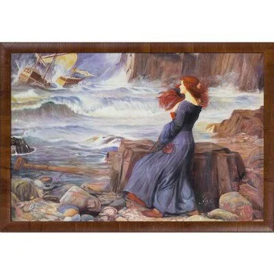 &Miranda The Tempest& by John William Waterhouse - Picture Frame Painting Print on Canvas Winston Porter Size: 27x22 H x 39x22 W