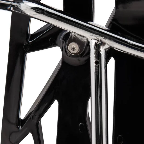 LeisureMod Modern Asbury Dining Chair with Chromed Legs - Black, Set of 2