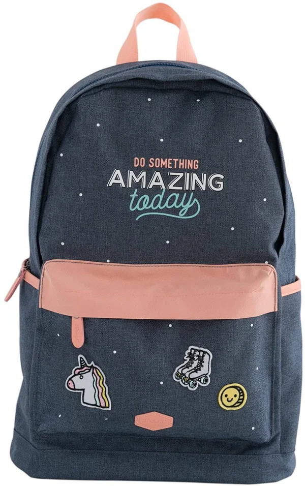 Mr. Wonderful Rucksack, Blue, Medidas De La mochila: 46 x 26 x 13 cm