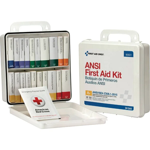 First Aid Only 90601 Unitized Weatherproof ANSI Class A+ First Aid Kit for 50 People, 24 Units