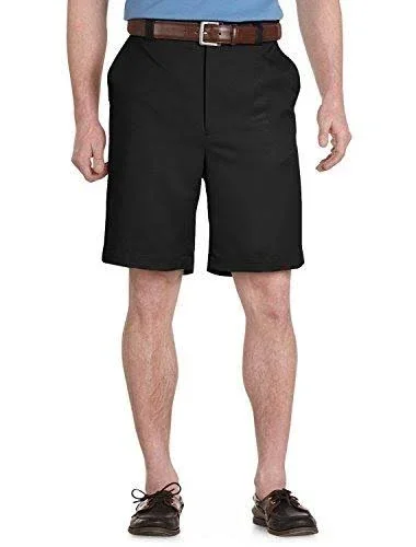 Big & Tall Oak Hill Flat-Front Waist-Relaxer Microfiber Shorts