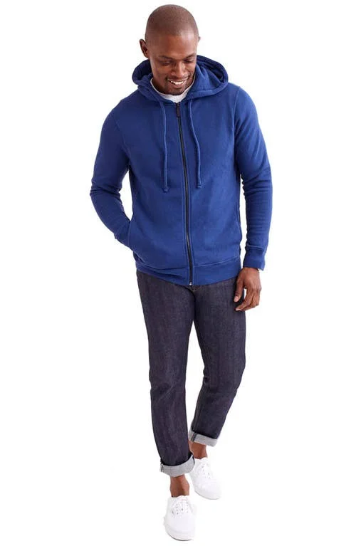 Men's Goodlife Cotton Terry Men's Zip Hoodie, Size Medium - Blue
