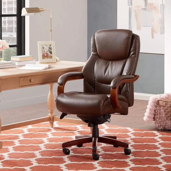 Serta at Home La-Z-Boy Delano Executive Office Chair, Chestnut Brown