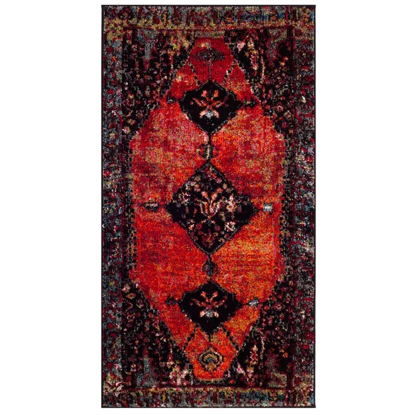 Safavieh Vintage Hamadan Rug Collection VTH217Q - Red - Light Blue - 8& x 10&