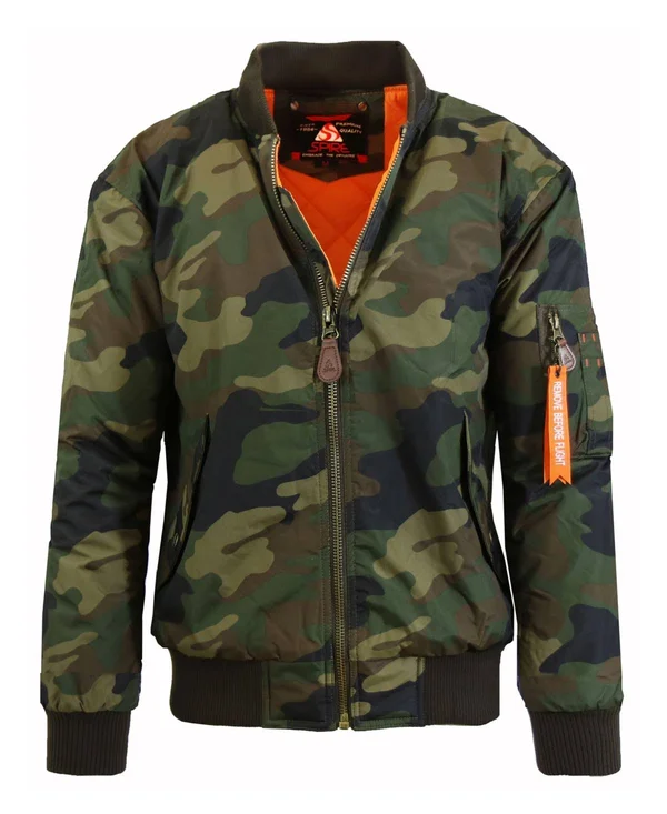 Spire by Galaxy Navy Men's Mid-Weight Aviator Flight Bomber Jacket