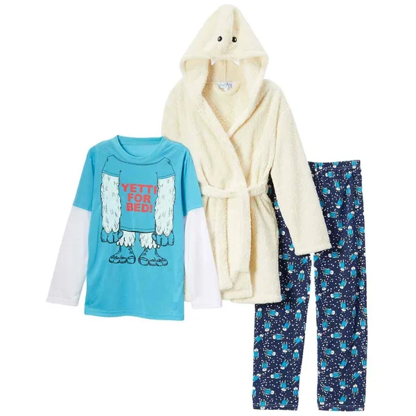 Freestyle Revolution Toddler & Boys Plush Yeti for Bed Hoodie Bath Robe & Pajamas Sleepwear Set, Toddler Boy's, Size: 10