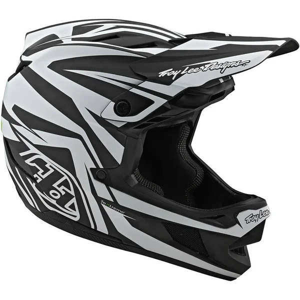 Troy Lee Designs D4 Carbon Slash Helmet - Black-White