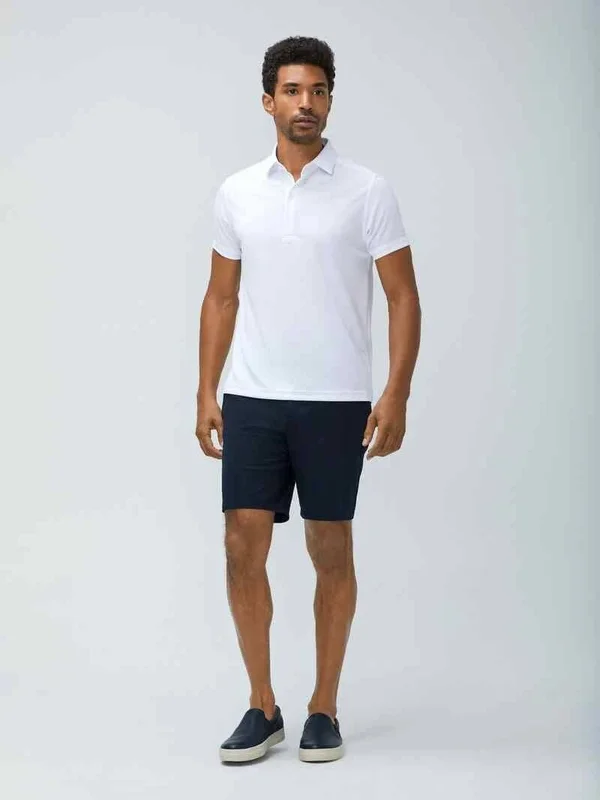 Ministry of Supply White M&s Apollo Performance Short Sleeve Polo, US Medium