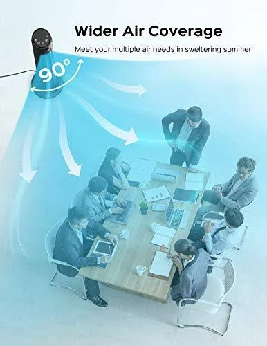 Tower Fan, Dreo 90° Oscillating Fans with Remote, Quiet Cooling, 12 Modes, 12H Timer, Space-Saving, LED Display with Touch Contro