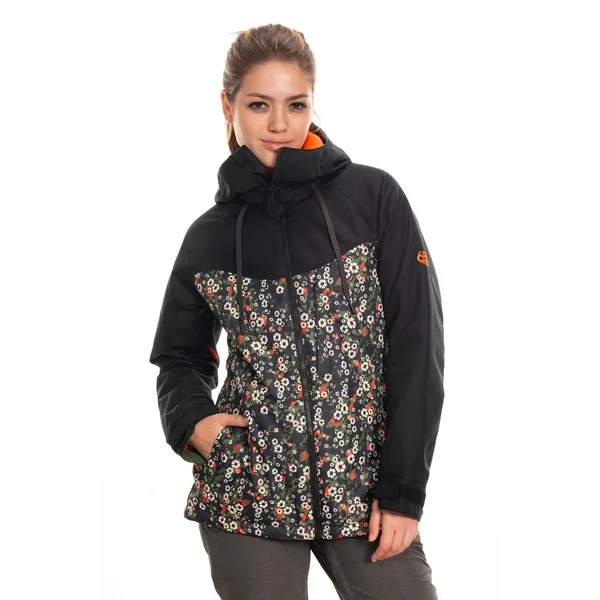 686 Women's Athena Insulated Jacket Black Speckle Colorblock, L