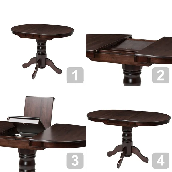 CorLiving Extendable Oval Pedestal Dining Table - Cappuccino