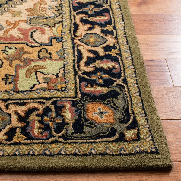 Safavieh Heritage Collection HG625N Handmade Traditional Wool Area Rug 3& x 5& Navy/Ivory
