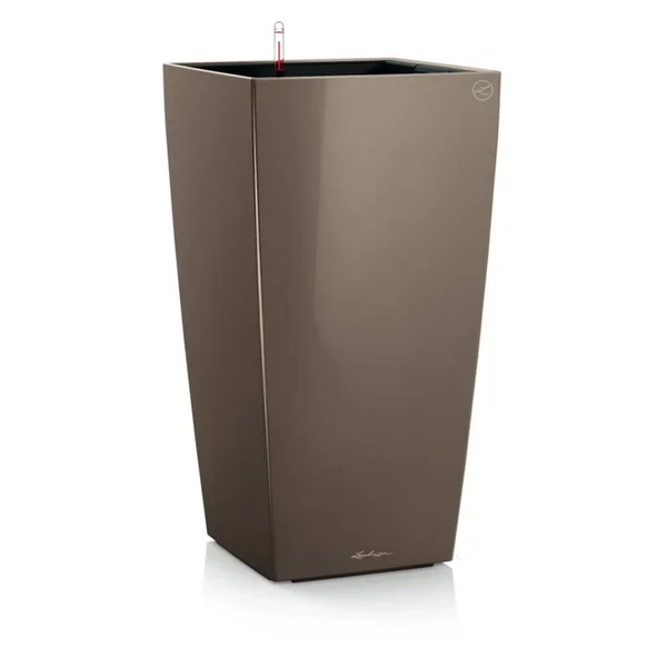 Square Lechuza Cubico Self-Watering Indoor Planter - Taupe - 16 in.