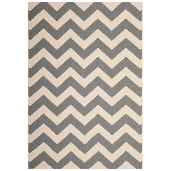 Safavieh Courtyard Rug - 5&-3x22 x 5&-3x22 Square - Grey - Beige