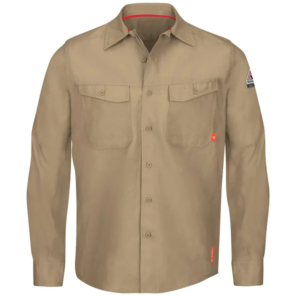 Bulwark Qs40 IQ Series Endurance Work Shirt - Khaki - 5XL