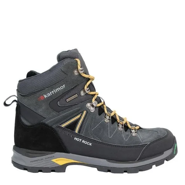 Karrimor Hot Rock Mens Walking Boots - Size 7.5 (41.5), Charcoal/Yellow