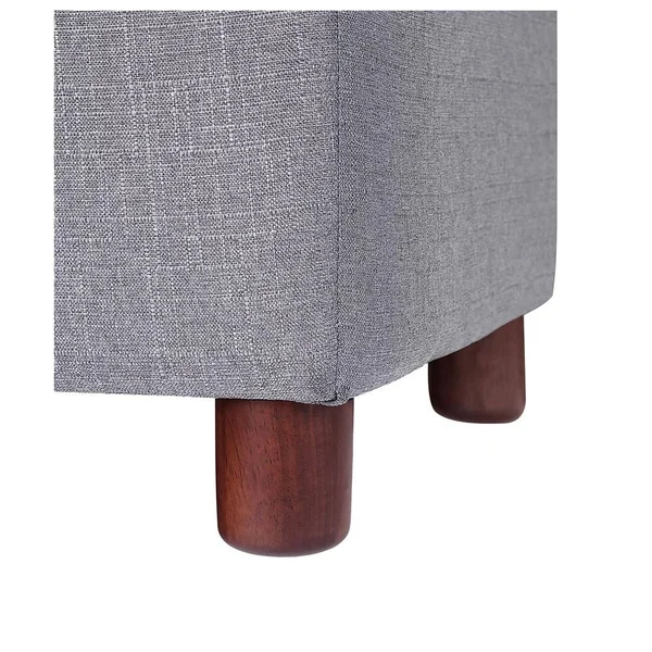 Storage Bench Tufted Linen Fabric Ottoman Storage Bench - Beige