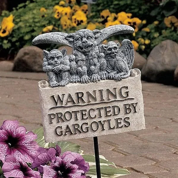 Design Toscano Beware of Gargoyles Sign - Set of 2