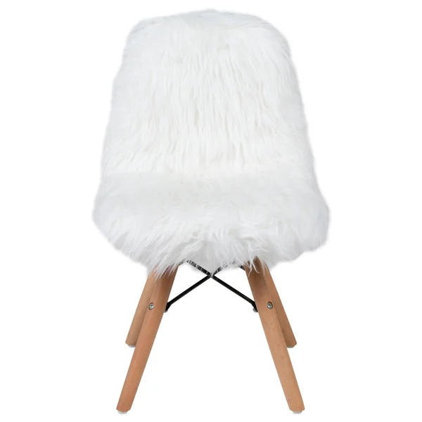 Flash Furniture Kids Shaggy Dog White Accent Chair