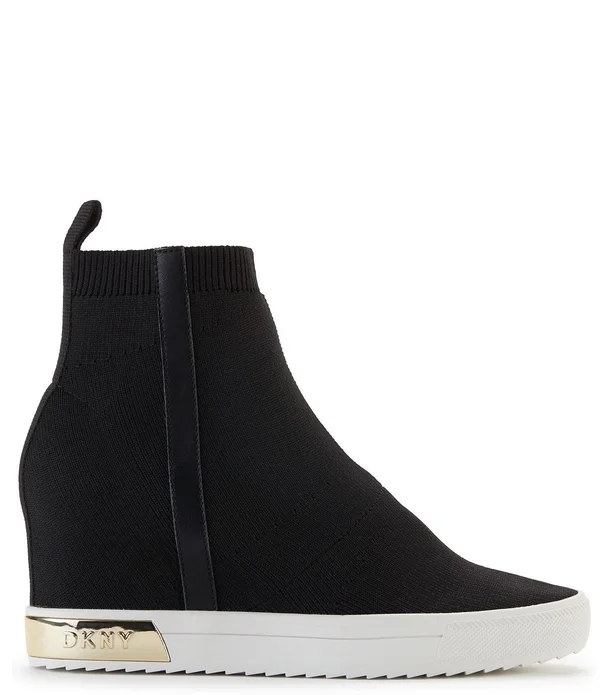 Dkny Cali Logo Wedge Sneaker Booties - 8.5M