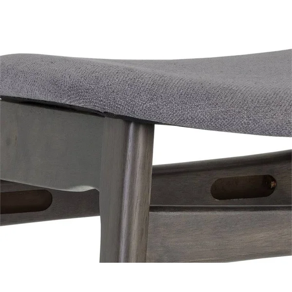 Sunpan Petra 18x22 Modern Fabric and Wood Dining Chair in Bullet Gray
