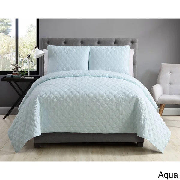 VCNY Home Buckingham Quilted Diamond Coverlet Set - Aqua, Twin XL
