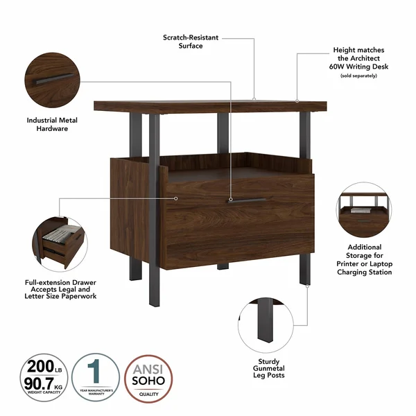 Copper Grove Adelphi Computer Desk with Hutch - Modern Walnut