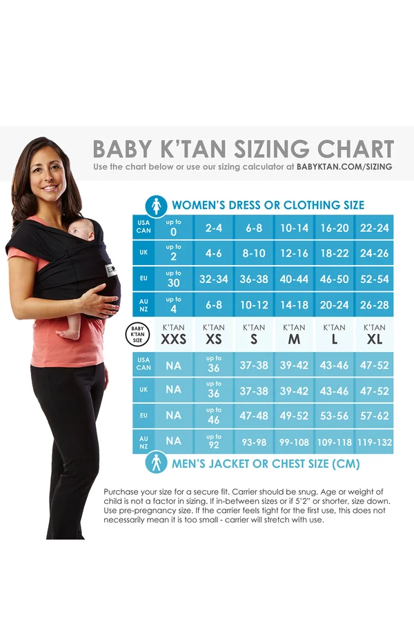 Baby K&tan Print Baby Wrap Carrier - Large - Sweetheart
