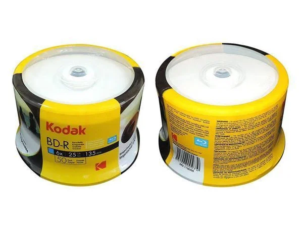 300 Kodak 6X White Inkjet Printable BLU-RAY BD-R 25GB Blank Disc Cake Box 1130350