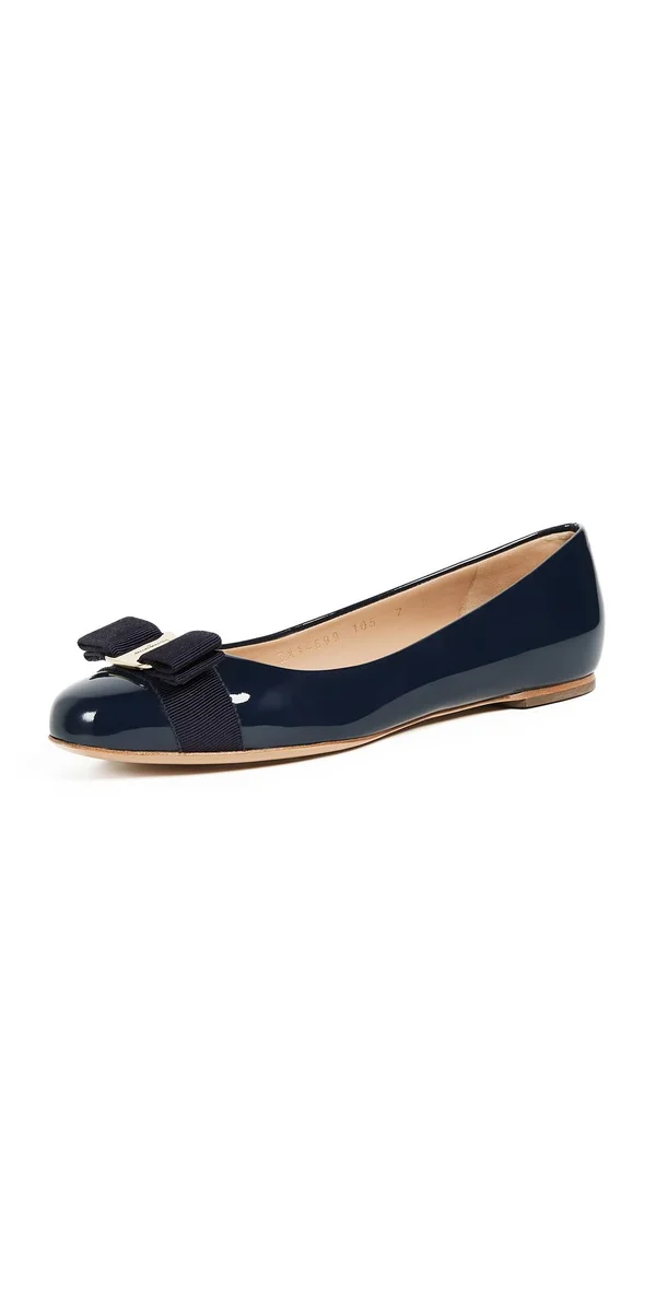 Salvatore Ferragamo Women Varina Ballet Flat Blue Size 4.5