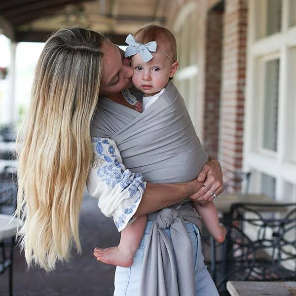 Boba Adjustable Wrap Baby Carrier in Light Grey