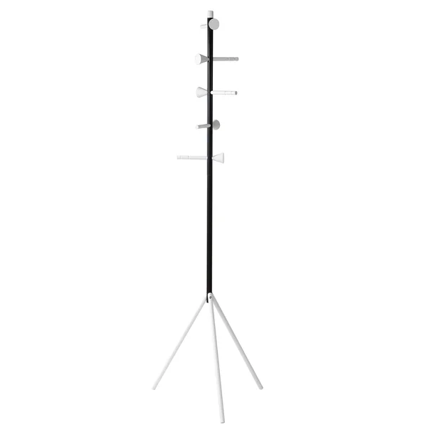 happimess Aiden 70.4x22 5-Hook Metal Coat Rack, Black/White