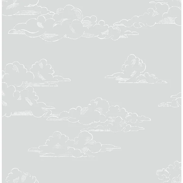 Vintage Cloud Grey Wallpaper, Gray