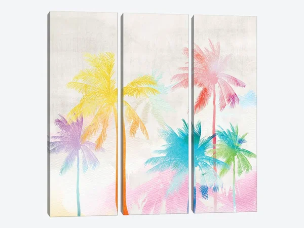 Tryptich Large Canvas Art Print - Tropix ( Floral & Botanical > Tree Art > Palm Trees art)