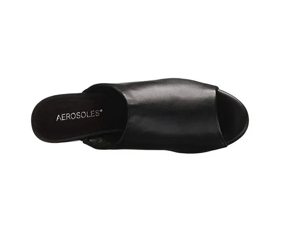 Aerosoles Women's Bitmap Slide - Size: 7, Black Leather