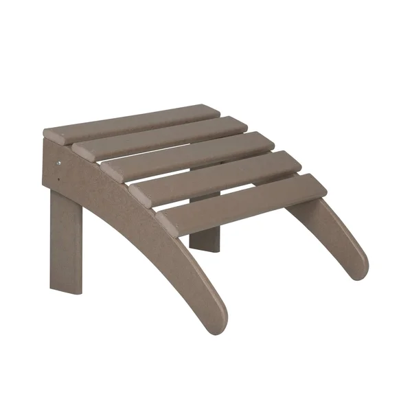 Outdoor Patio Folding Adirondack Ottoman - Weathered Wood