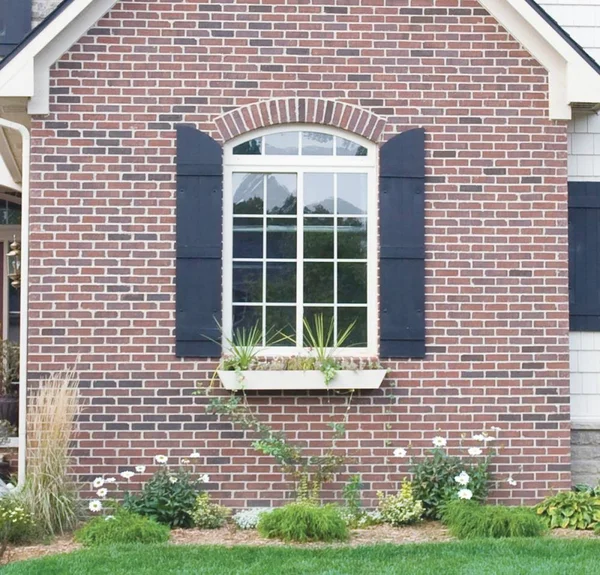 12 inchw x 57 inchh Lifetime Vinyl, Custom Three Board Spaced (3 Batten), Board-n-Batten Shutters, Clay