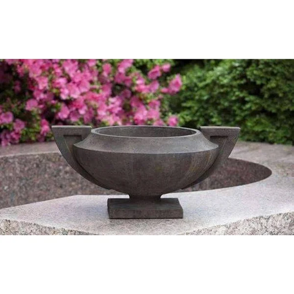 Campania International Smithsonian Grecian Cast Stone Urn Planter Nero Nuovo