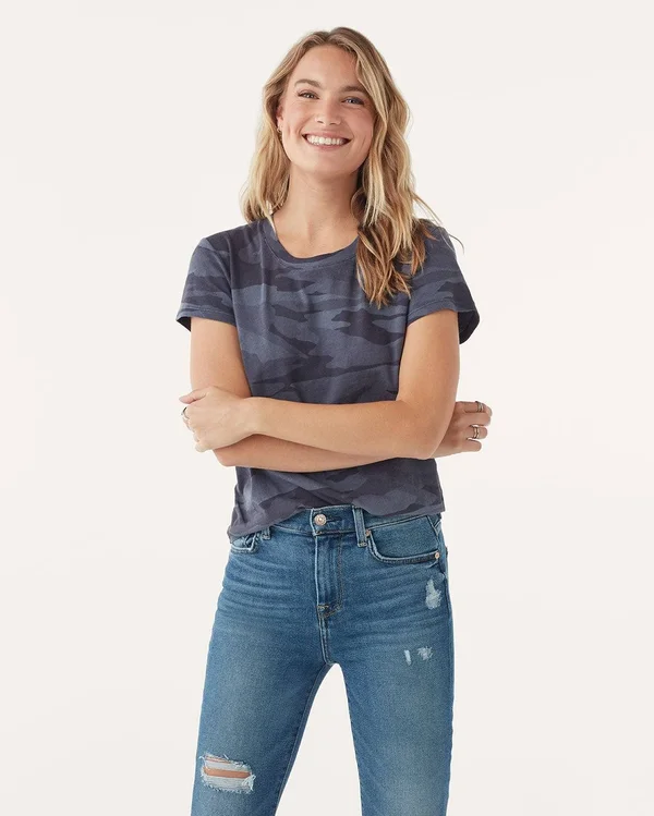 Splendid Women's Camo Abbie Crew Tee